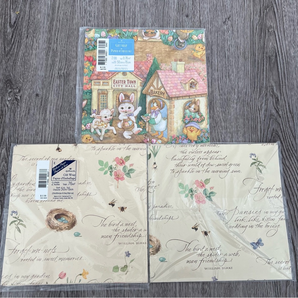 Vintage Easter Themed Floral Gift Wrap